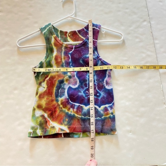 Handmade Geode Tie Dye Ribbed Tank Top Shirt Womens Size Small Purple Upcycled - Picture 6 of 8